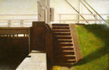 Vergroting van schilderij 'Sluis van Stavoren'