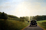 Vergroting van schilderij 'Citro�n Traction Avant in Frans landschap'